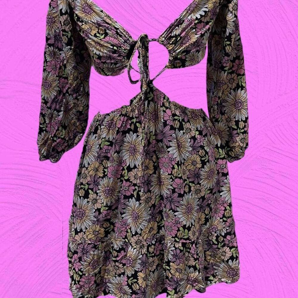 Forever 21 floral cutout mini dress